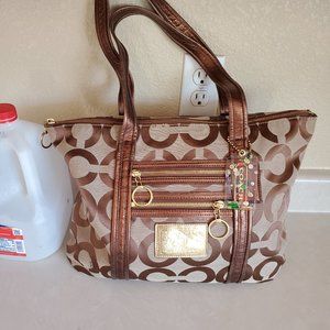 Vintage Coach Poppy Op Art Signature C's Tote Bag Purse c